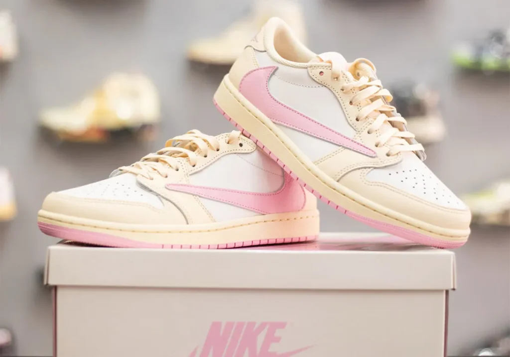 travis scott air jordan 1 low muslin shy pink sail university red IQ7604 100 1