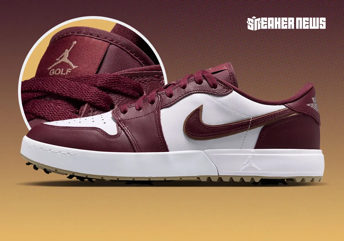 The Air Jordan 1 Low Golf Spike Skews Preppy In “Dark Team Red”