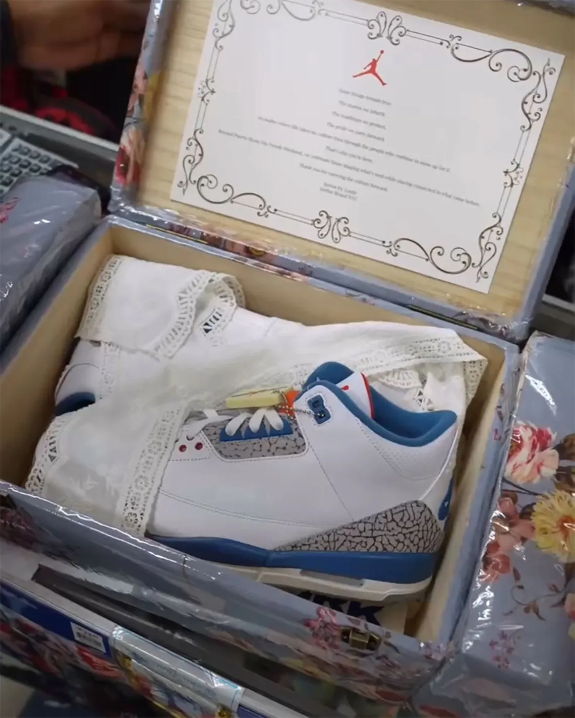 Jordan Brand Made An Air Jordan 3 “True Blue” Package Inspired By A Living Room Couch Image 1
